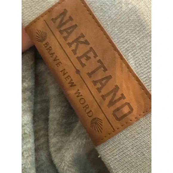 Naketano Cowl Neck Hoodie Velvet Gray Heathered Pullover Drawstring Sweatshirt - Picture 6 of 11